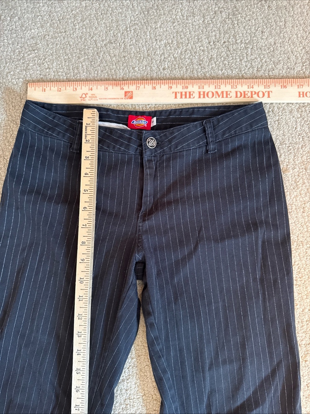 Dickies Black/Gray Pinstriped Dress Pants Women's Size 9 - Picture 4 of 9